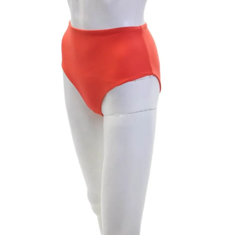 Jade Womens High Waisted Pull On Swim Bikini Bottom Orange Size XS
